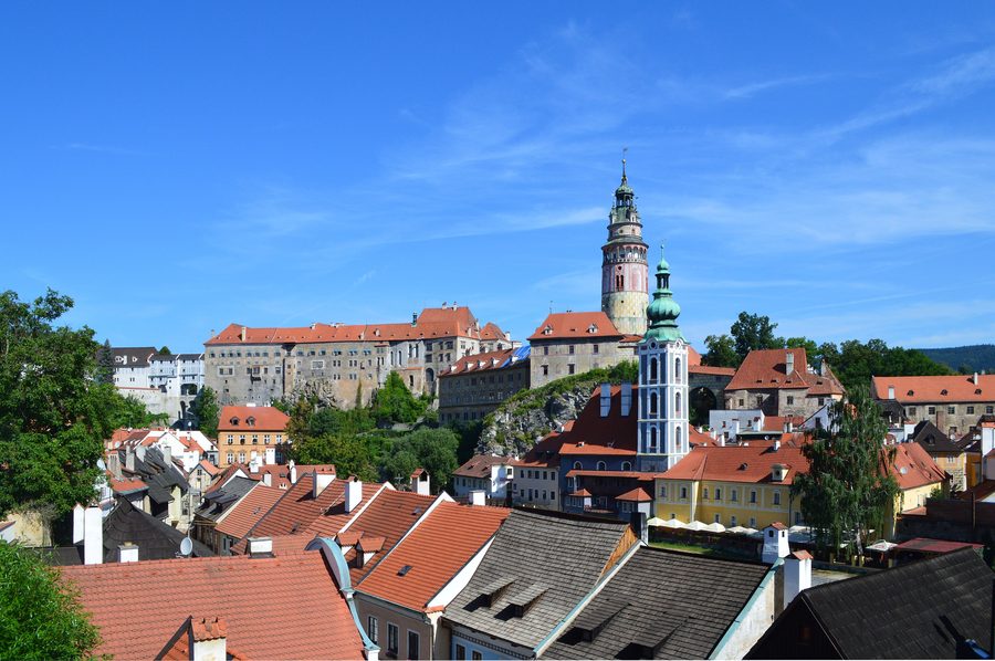 Blick auf Český Krumlov an der Vltava