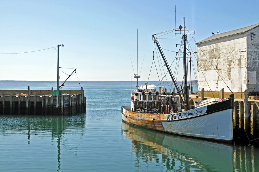 Jakobsmuschel-Fangboot Melanie Lynn vor der Küste von Nova Scotia