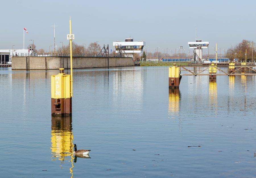 Upstream side of the Iffezheim Lock in Germany