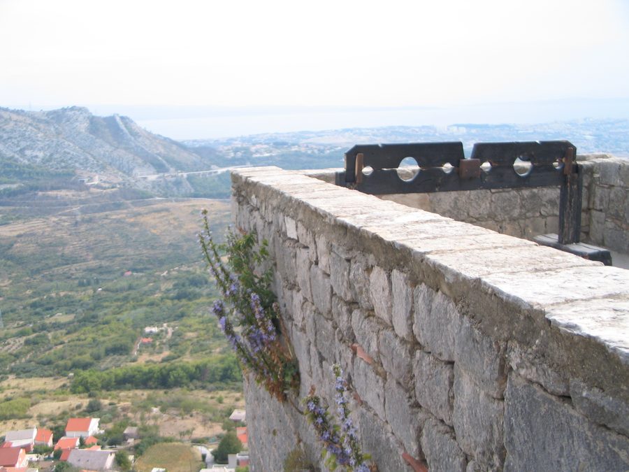 View from Klis Fortress across the surrounding landscape