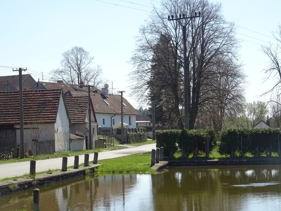 Häuser in der Gemeinde Drhovice in Tschechien