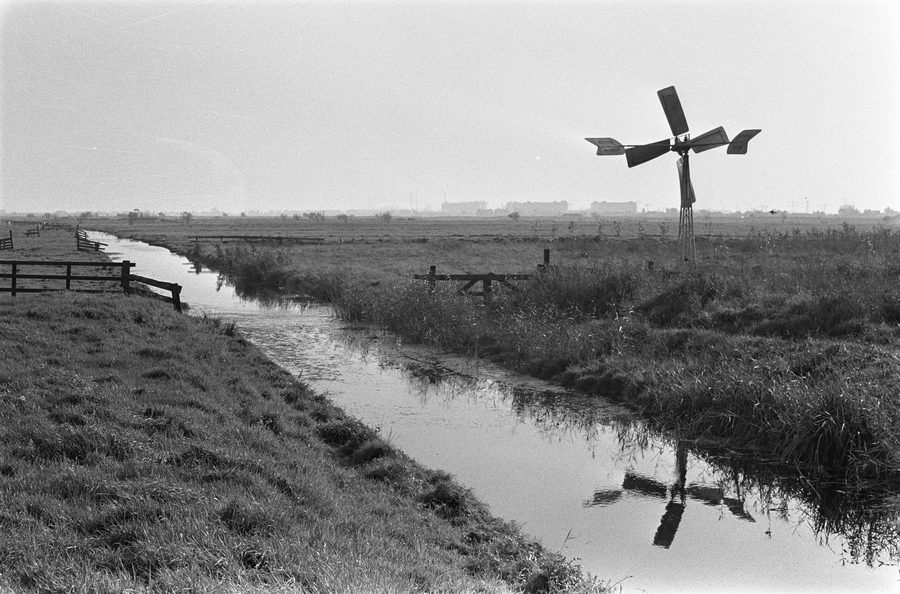Offene Polderlandschaft im Erholungsgebiet Het Twiske bei Landsmeer