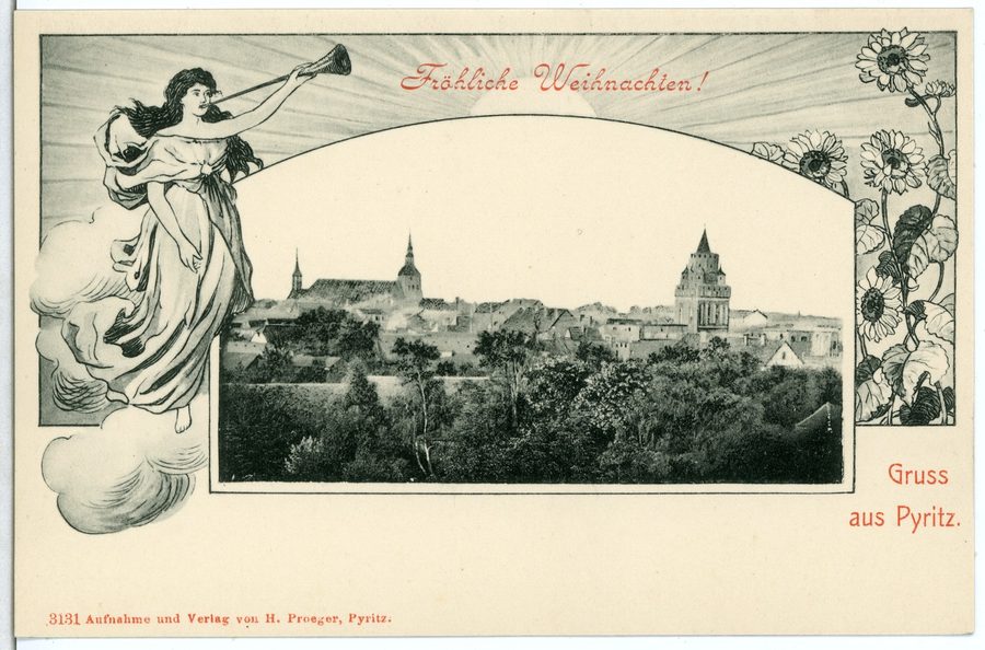 Historische Ortsansicht von Pyritz aus dem Jahr 1903
