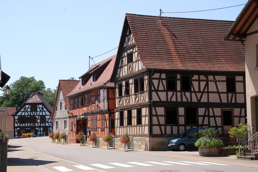 Vue d’une rue à Mothern, Bas-Rhin