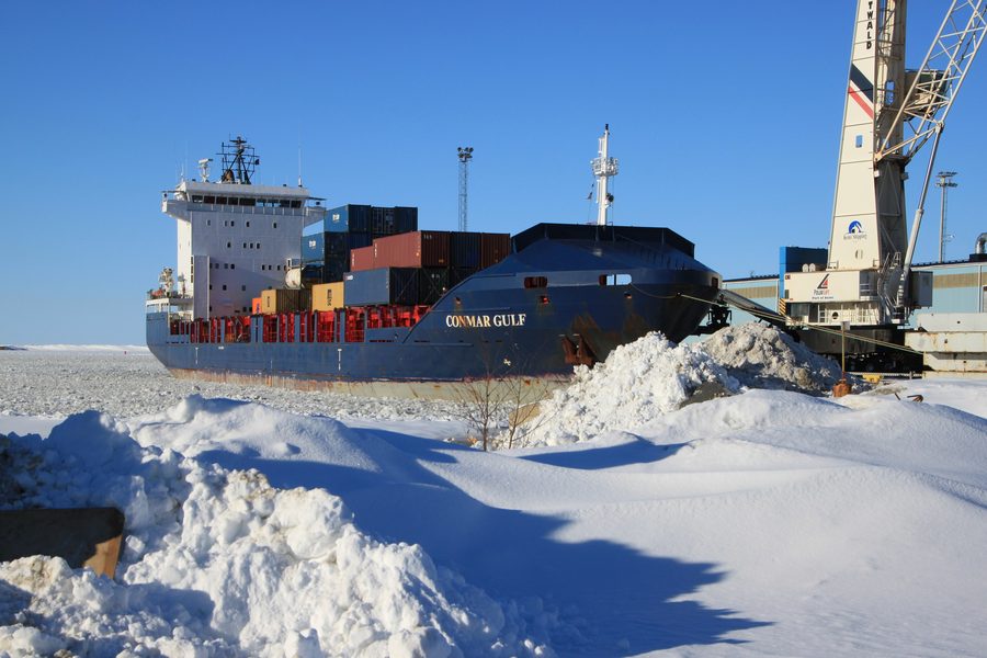 Conmar Gulf being loaded in the Port of Kemi, Finland