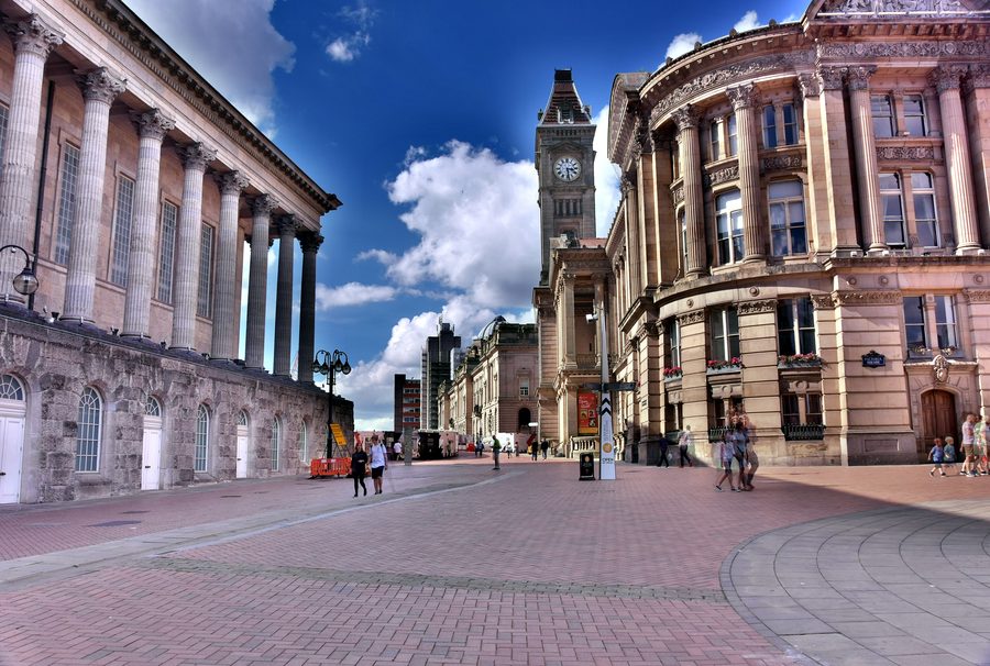 Birmingham Town Hall und Council House an der Victoria Square