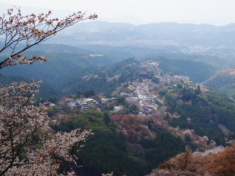 Blick auf Yoshino im Landschaftsraum der südlichen Berge