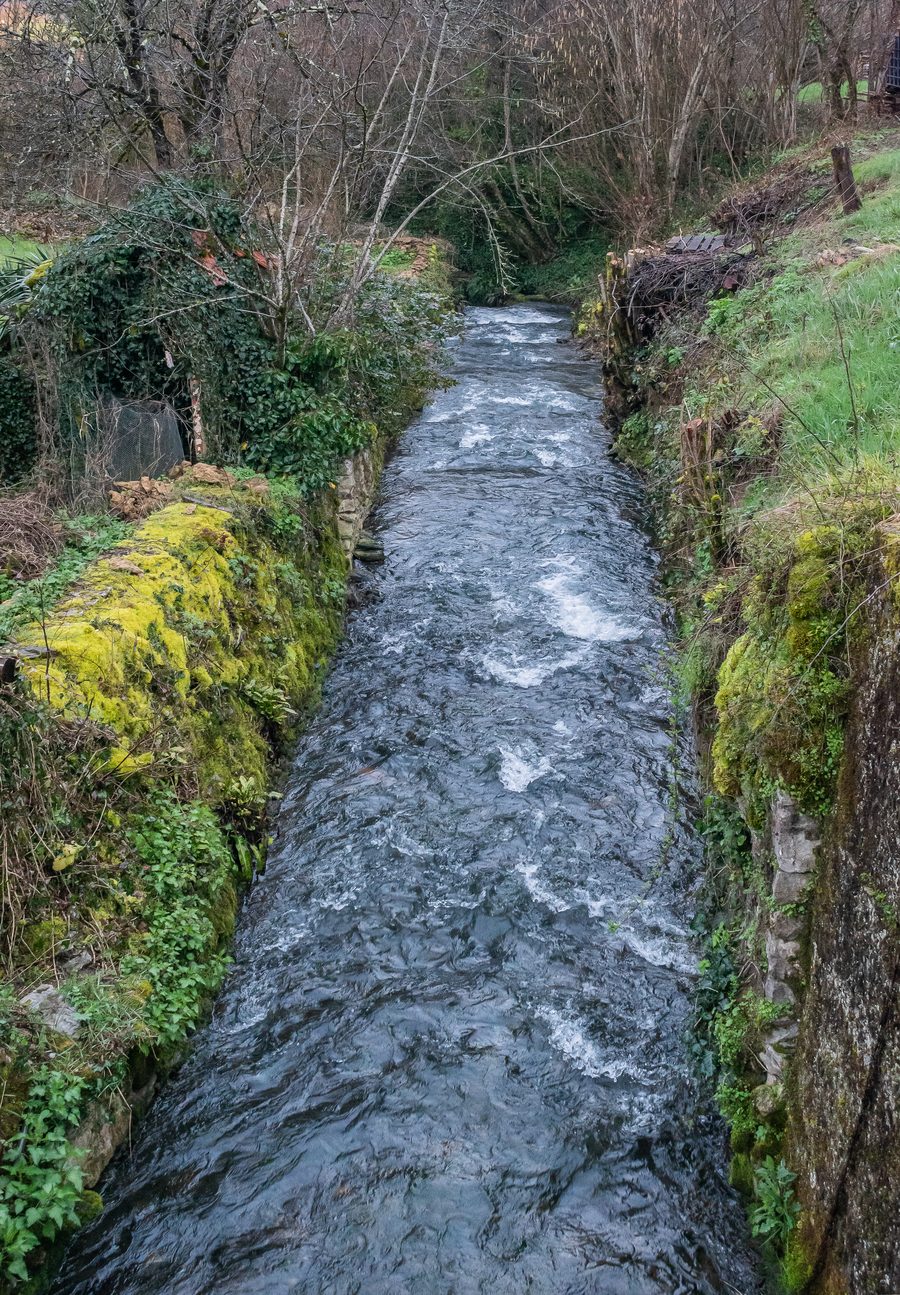 Diège river in Salles-Courbatiès, Aveyron, France