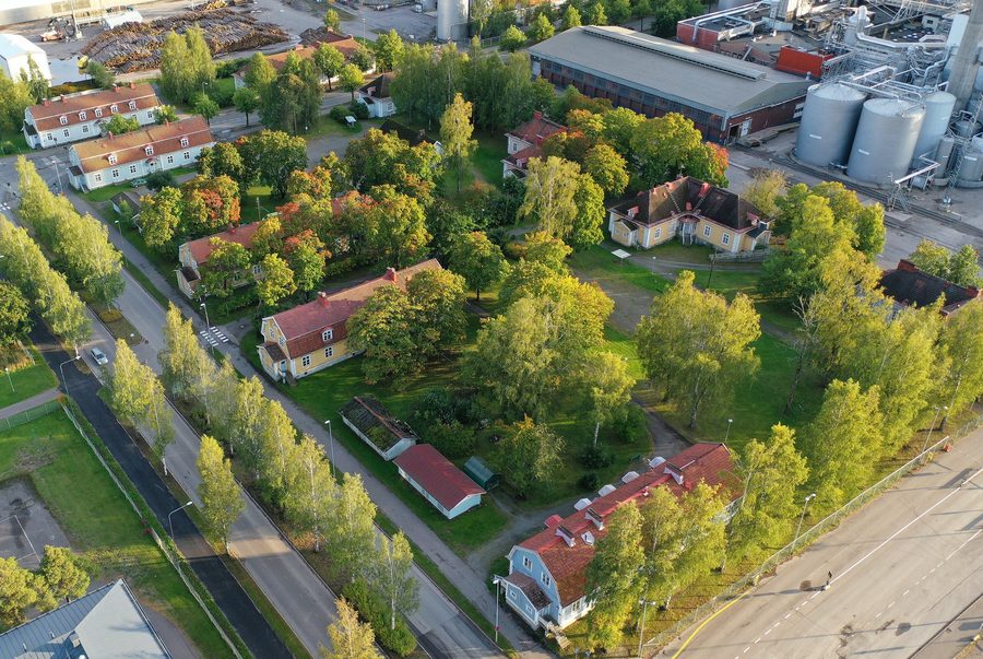 Historisches Gebäude im Bereich Vanha Varkaus in Varkaus, Finnland