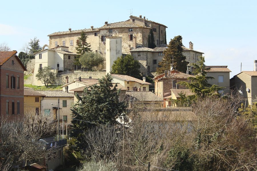 Panorama von Migliano, einem Weiler im Raum Marsciano in Umbrien