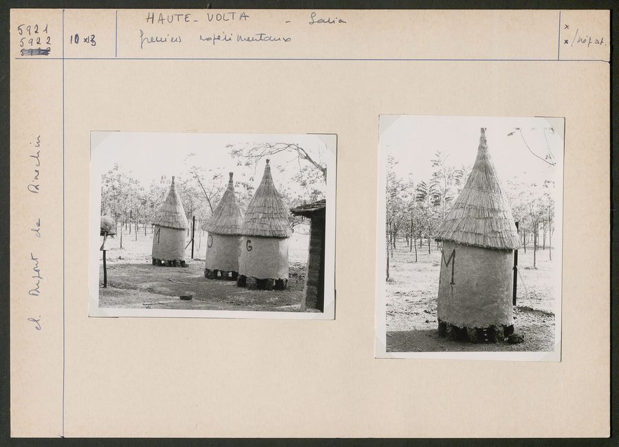 Experimental granaries in Saria, Burkina Faso.