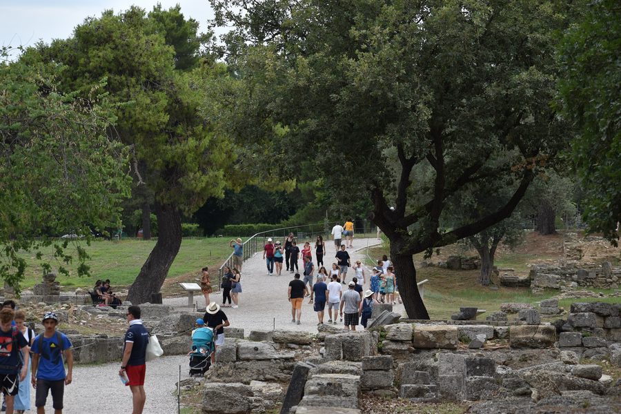 Archäologische Ruinen in Ancient Olympia auf der griechischen Peloponnes