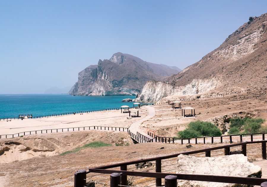 Küstenlandschaft bei Mughsayl an der Dhofar-Küste nahe Salalah