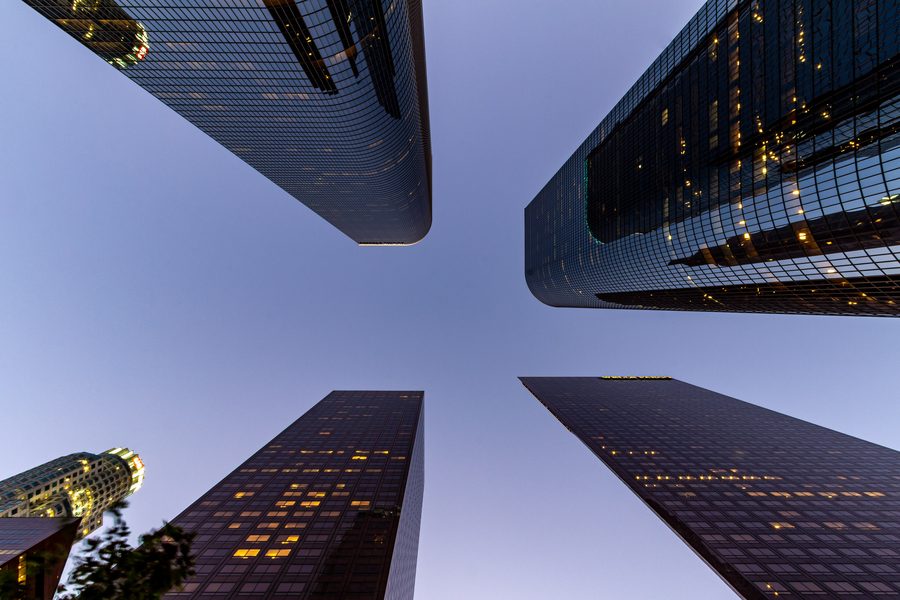 Hochhäuser an der South Grand Avenue in Los Angeles