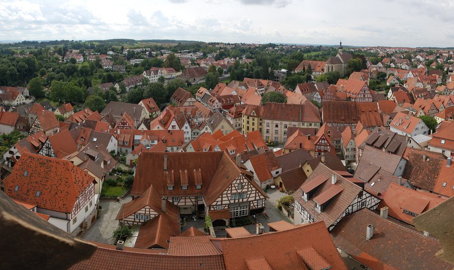Panorama der historischen Altstadt von Bad Wimpfen, aufgenommen vom Blauen Turm