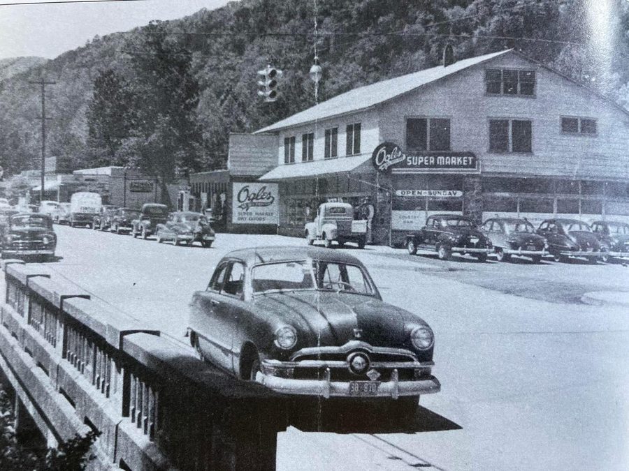 Downtown Gatlinburg along U.S. Route 441 in the 1950s