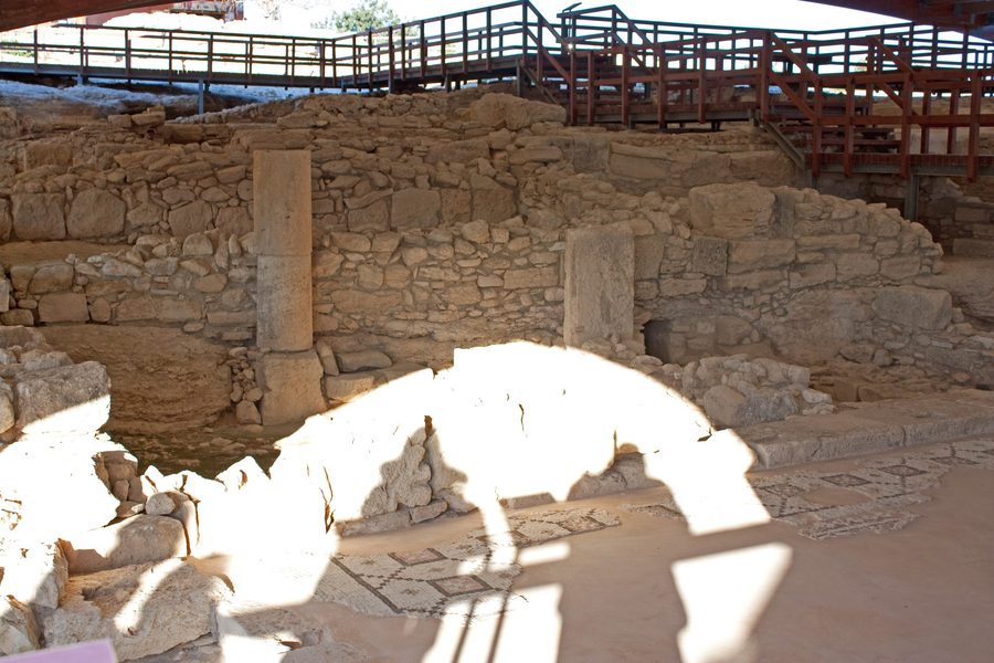 Ruinen des Hauses des Eustolios in der antiken Stätte Kourion auf Zypern.