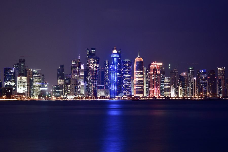 Doha Skyline am Wasser