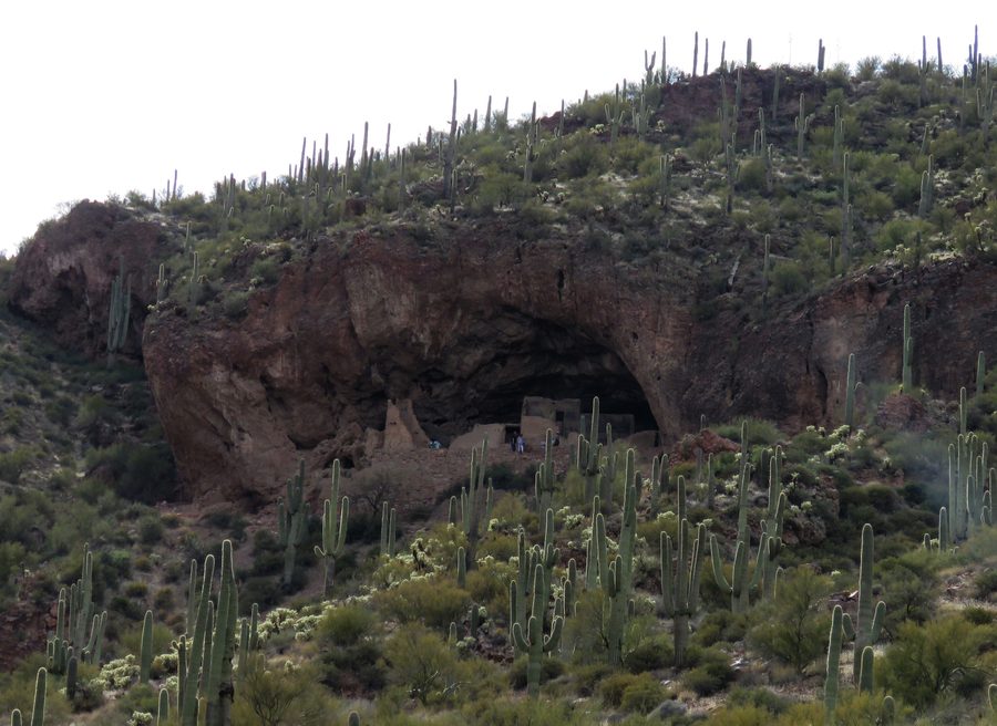 Blick über das Tonto Basin mit Theodore Roosevelt Lake und den umliegenden Wüstenbergen