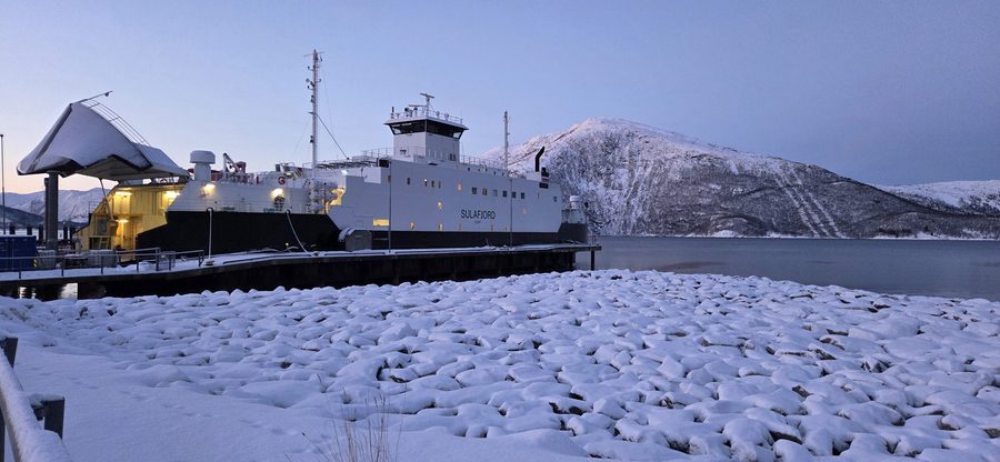 Car ferry MF Sulafjord in Kjøpsvik, Nordland, Norway