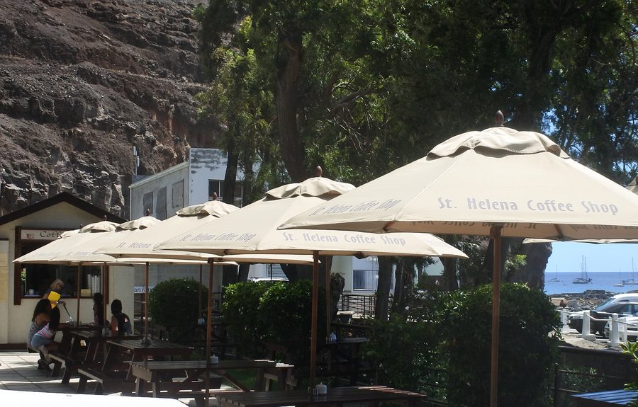 St.-Helena-Kaffee in einem Café