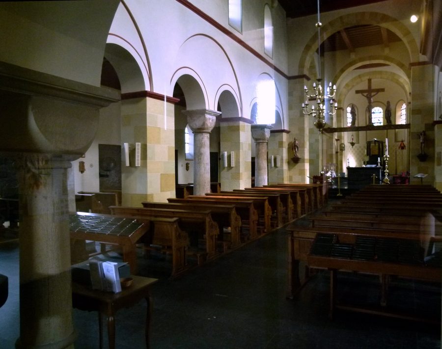 Romanesque nave of Sint-Amelbergabasiliek, the former monastery church of Susteren Abbey