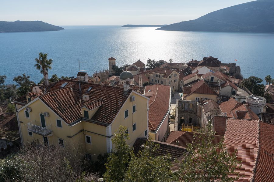 View of Herceg Novi Old Town from Kanli Kula Fortress