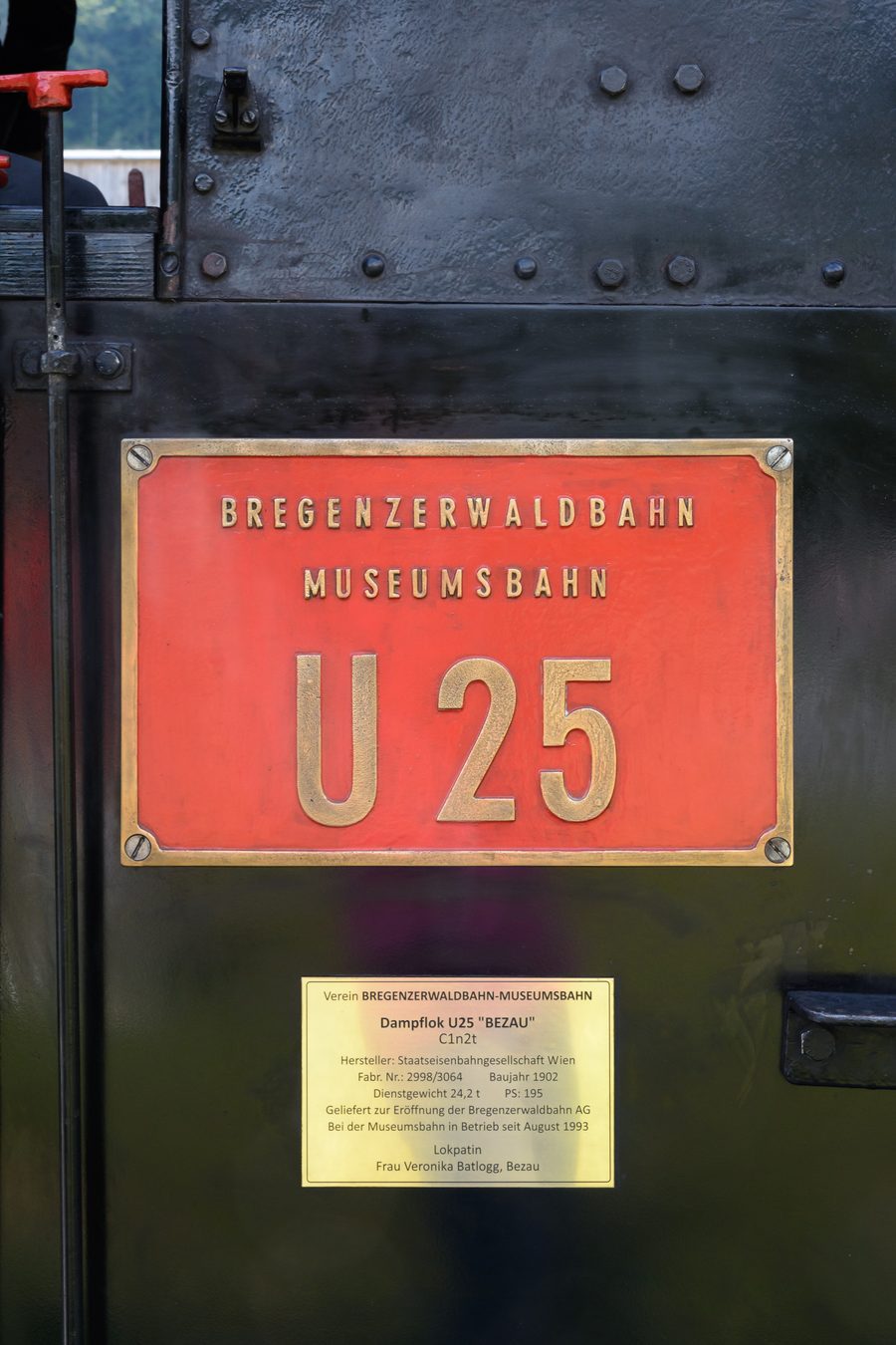 Dampflokomotive U25 der Bregenzerwaldbahn, des Wälderbähnles, in Vorarlberg