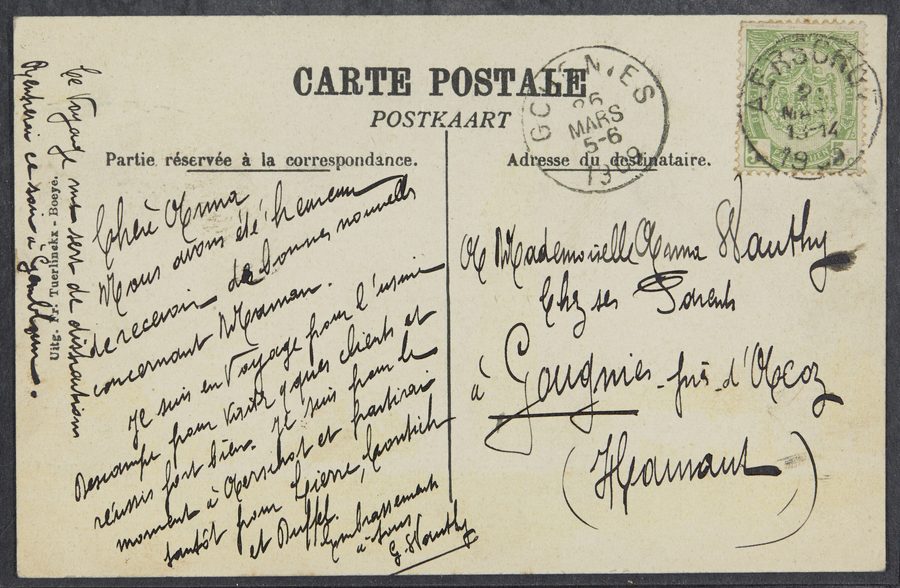 A historic postcard view of the church in Aarschot.