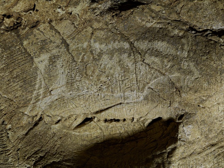 Steinbockgravur aus der Altxerri-Höhle bei Aia