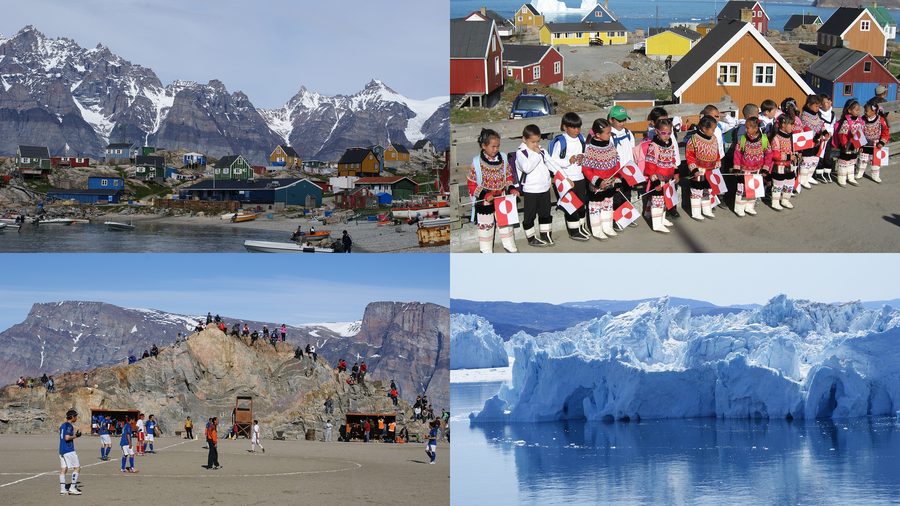 Photographic montage of locations in the former Qaasuitsup Municipality, Greenland.