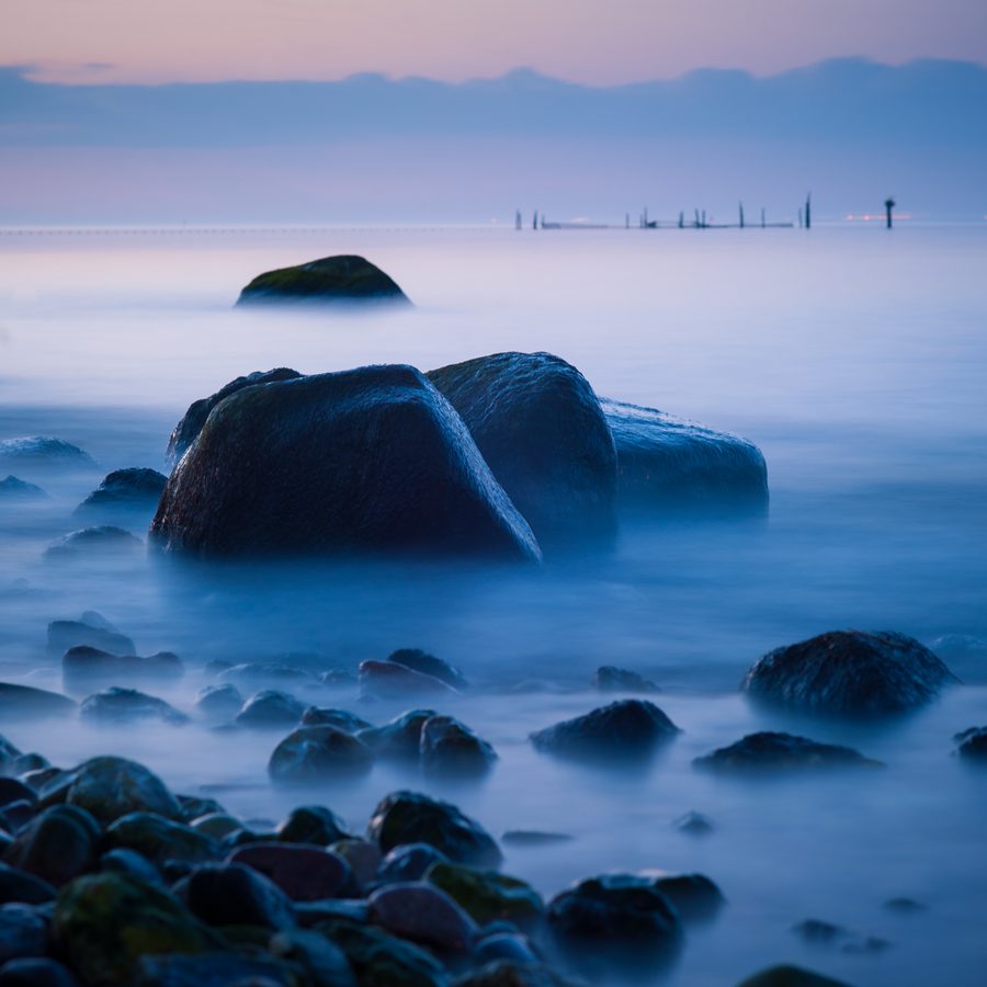 Stony Baltic Sea beach near Katharinenhof on the island of Fehmarn