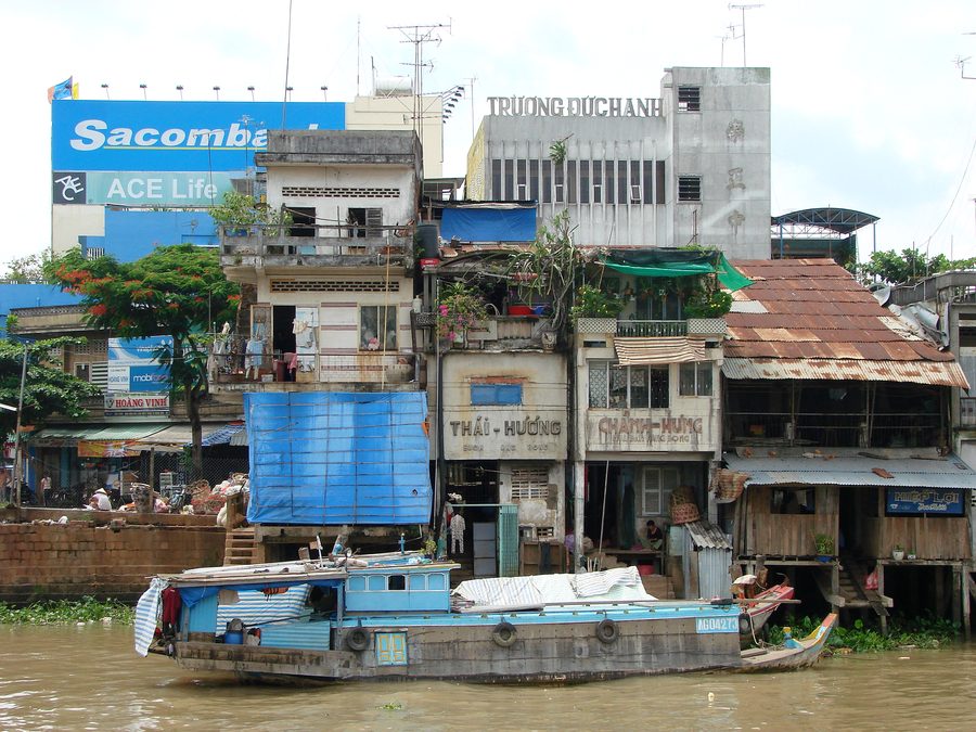 Uferlandschaft in My Tho im Mekong-Delta