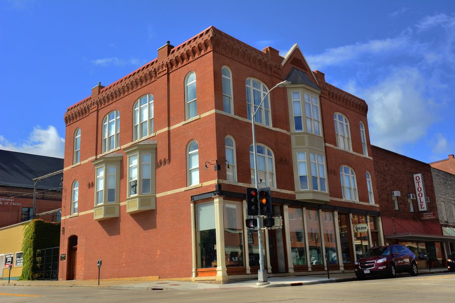 Historisches Gebäude in der Main Street von Dubuque, Iowa