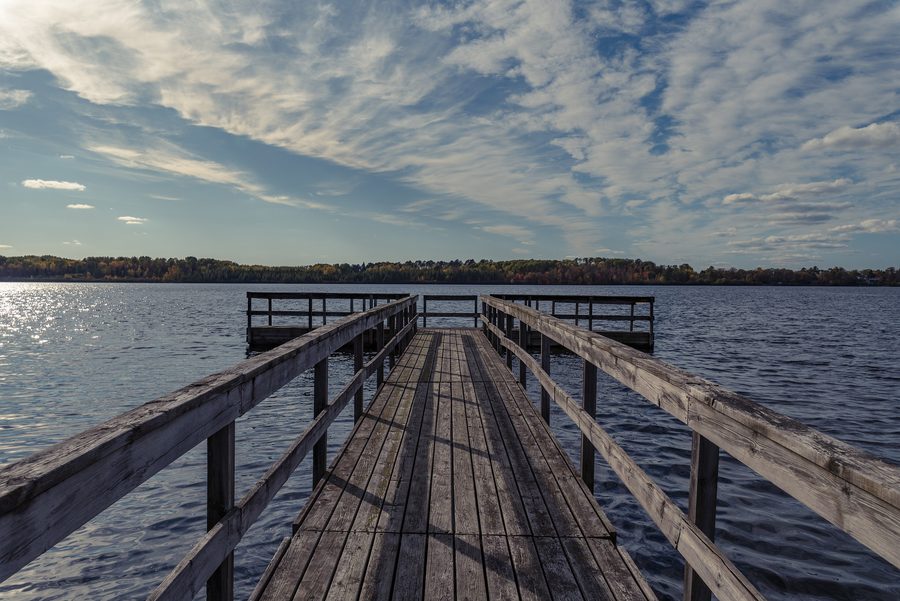 Angelsteg am Pelican Lake in Orr, Minnesota