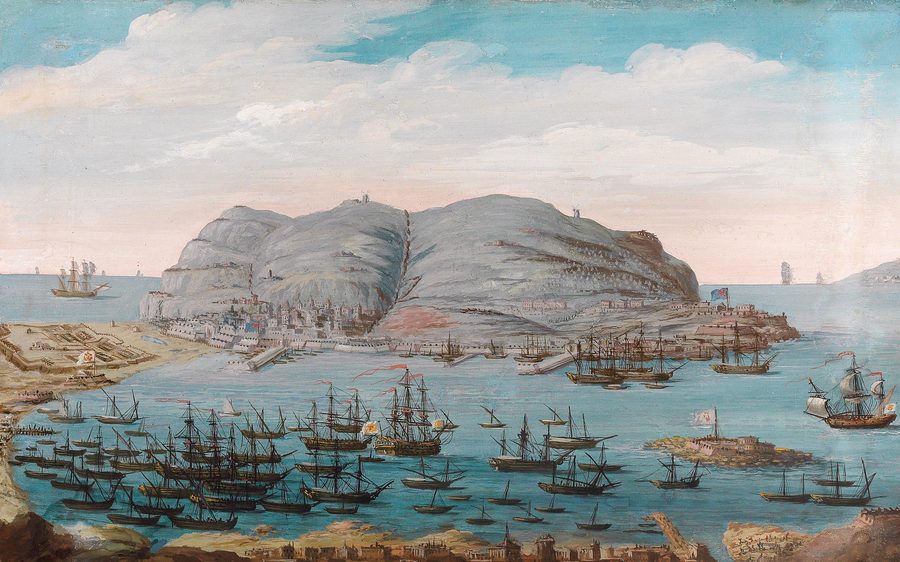Blick auf den Hafen von Gibraltar
