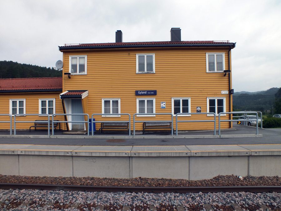 Gyland train station in Vest-Agder, Norway