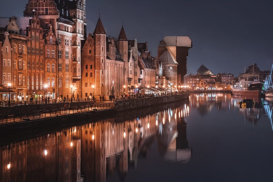Krantor und Marientor in der historischen Hafenstadt Gdańsk
