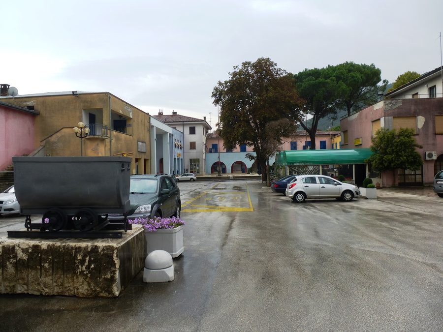 Zentrum von Raša mit historischer Bebauung