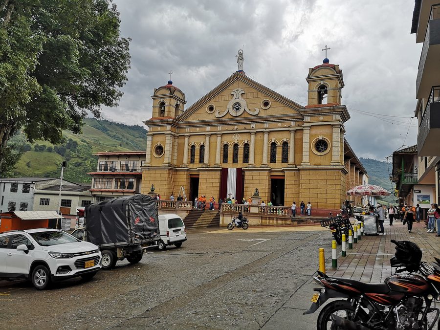 Fassade der Iglesia de San José de Pácora in Pácora, Caldas