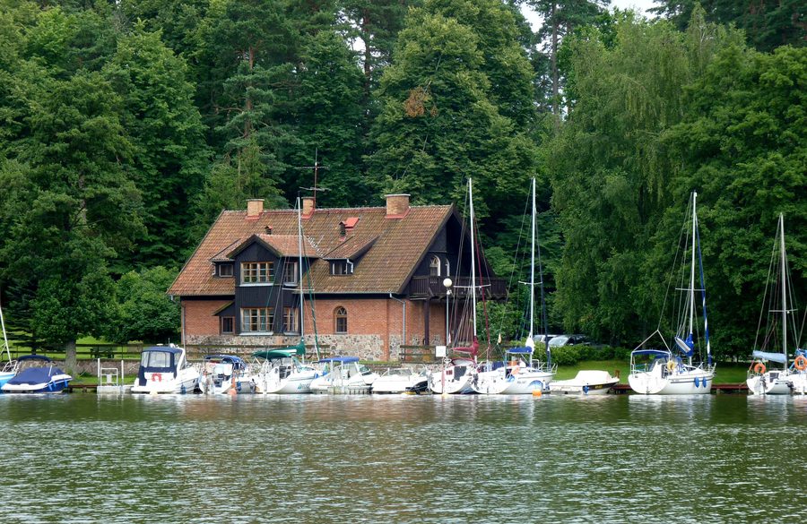 View of the Creative Work House and marina in Wierzba, Ruciane-Nida