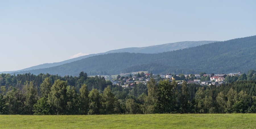 Blick von Berdetschlag bei Ulrichsberg nach Klaffer am Hochficht und in den Böhmerwald
