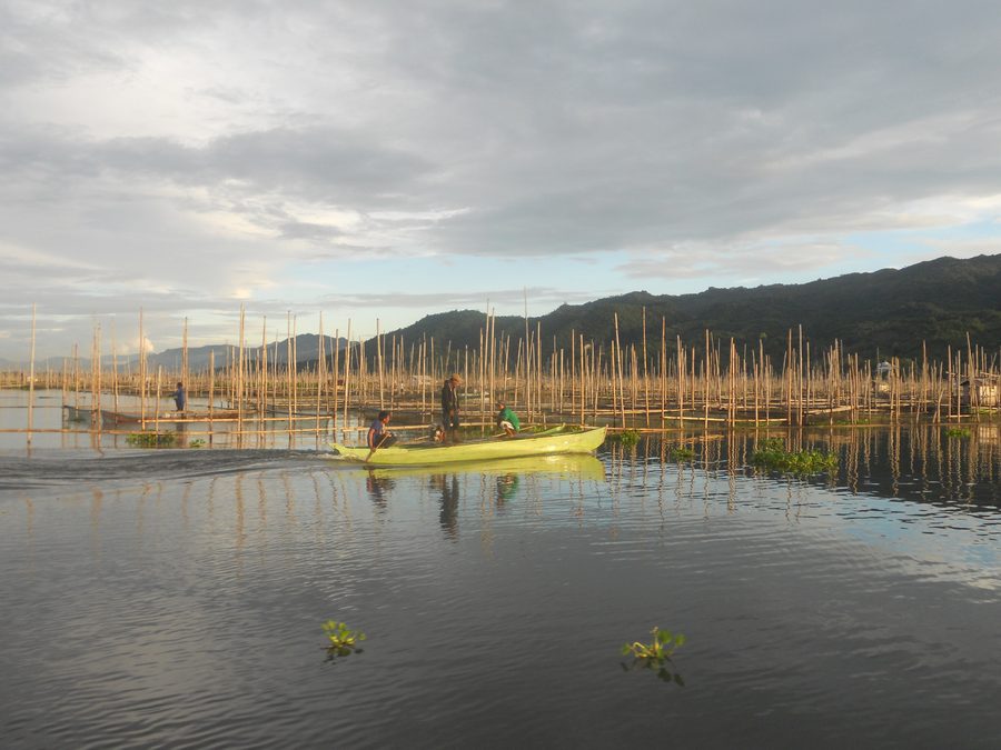 Fischerboote auf dem Danau Limboto in Gorontalo, Indonesien
