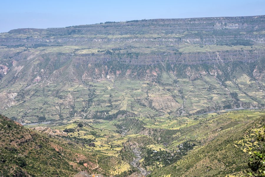 Schlucht- und Wasserfalllandschaft in Oromia