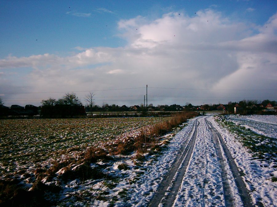 Feldweg in Loxstedt im Winter