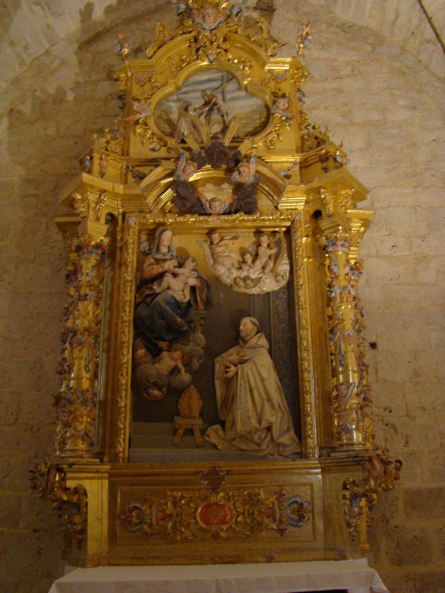 Interior of the Cistercian monastery of Santa María de Valbuena in Valbuena de Duero, with the altarpiece of Saint Bernard