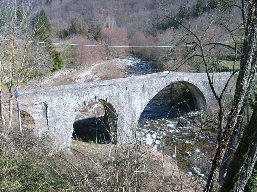 Medieval bridge near the Gottero stream in Sesta Godano, Liguria