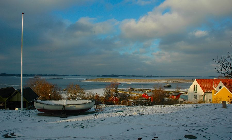 General view of the Roskilde Fjord at Jyllinge, Denmark