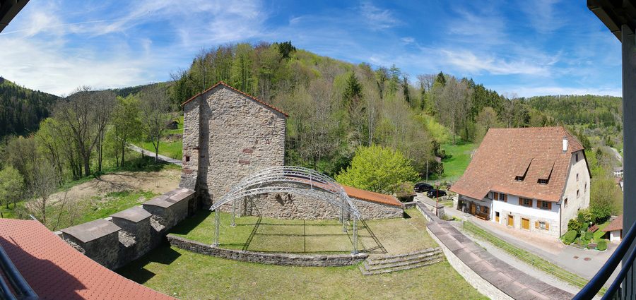 Panorama der Burgruine Hohendießen bei Horb am Neckar