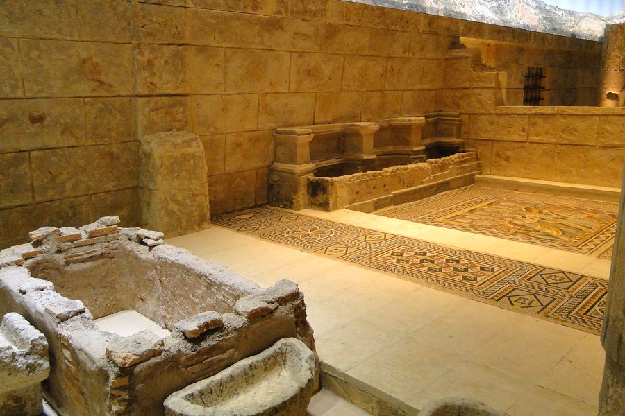 Archäologische Mosaike und Relikte im Zeugma-Mosaikmuseum in Gaziantep